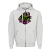 Dove Grey halloween patch Zipper Hoodie - BundleAndBundleShop