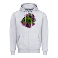 Heather Grey halloween patch Zipper Hoodie - BundleAndBundleShop