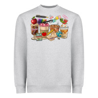 Heather Grey Teacher Coffee Cups Heavyweight Sweatshirt - FaDigitalArtStudio