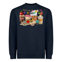 Navy Teacher Coffee Cups Heavyweight Sweatshirt - FaDigitalArtStudio