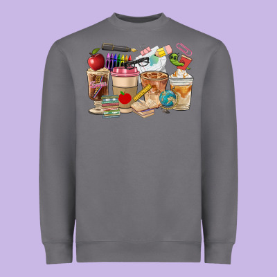 Teacher Coffee Cups Heavyweight Sweatshirt Designed By Fadigitalartstudio