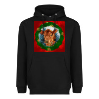 Black christmas red angus calf head Heavyweight Hoodie - LillyAllenDesigns