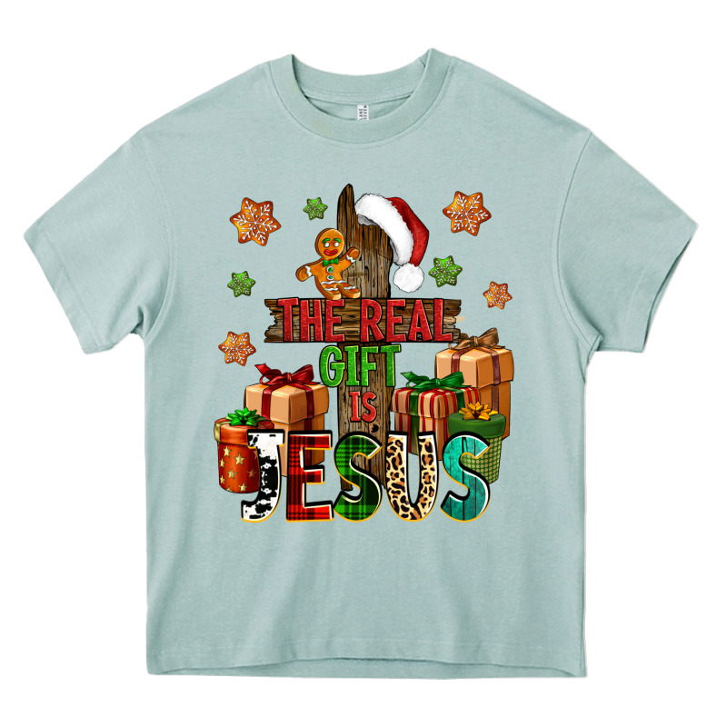 The Real Gift Is Jesus Heavy Core Tee by NancyCooperArtShop | Teevron