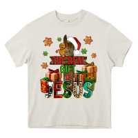 Cream The real gift is Jesus Heavy Core Tee - NancyCooperArtShop