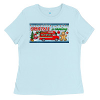Baby Blue christmas is coming license plate Ladies Tee - BundleAndBundleShop