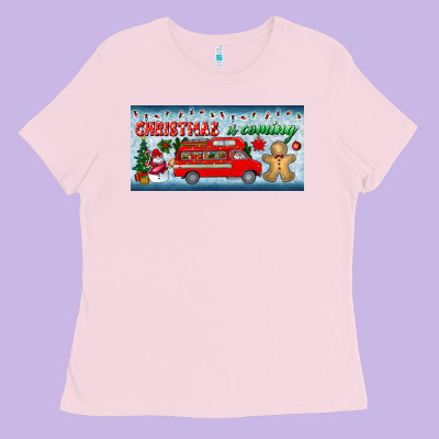 Christmas Is Coming License Plate Ladies Tee Designed By Bundleandbundleshop