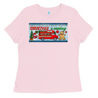 Bubblegum Pink christmas is coming license plate Ladies Tee - BundleAndBundleShop