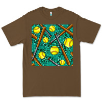 Cacao softball bat with leopard and glitter seamless pattern Premium Tee - BundleAndBundleShop