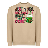 Mushroom Just A Girl Who Loves Coffee And Cactus Frappe Heavyweight Sweatshirt - FaDigitalArtStudio