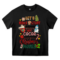 Black let's bake stuff drink hot cocoa and watch christm Heavy Core Tee - MaliasSmallBusiness