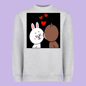 Brown Bear Cony Bunny Rabbit The Kiss Heavyweight Sweatshirt Designed By Tuandangui