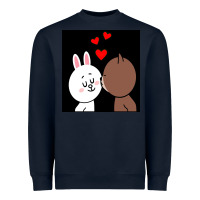 Navy brown bear cony bunny rabbit the kiss Heavyweight Sweatshirt - tuanDangUi