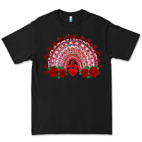 Black valentines day rainbow with roses Premium Tee - RanaPortraitStore