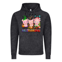 Vintage Black happy hallothanksmas pigs Vintage Hoodie - texasbilliewilder