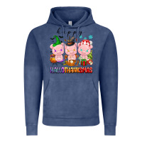 Happy Hallothanksmas Pigs Vintage Hoodie | Teevron