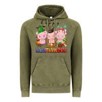 Vintage Olive happy hallothanksmas pigs Vintage Hoodie - texasbilliewilder