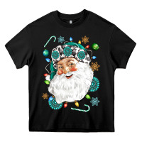 Black Western Santa Christmas Heavy Core Tee - NancyCooperArtShop