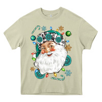 Mossy Western Santa Christmas Heavy Core Tee - NancyCooperArtShop