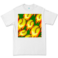 Softball Fire Ball Seamless Pattern Premium Tee | Teevron