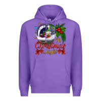 Purple oh christmas night snow globe Premium Hoodie - BundleAndBundleShop