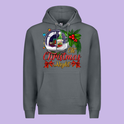 Oh Christmas Night Snow Globe Premium Hoodie Designed By Bundleandbundleshop