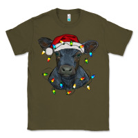 Army Green christmas baby black angus calf with lights Classic Tee - RanaPortraitStore