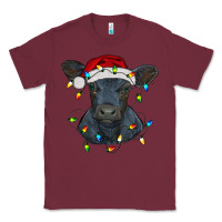 Burgundy christmas baby black angus calf with lights Classic Tee - RanaPortraitStore