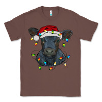 Chestnut christmas baby black angus calf with lights Classic Tee - RanaPortraitStore