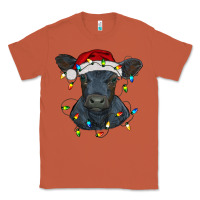 Copper christmas baby black angus calf with lights Classic Tee - RanaPortraitStore
