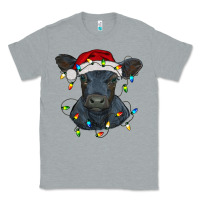Heather Grey christmas baby black angus calf with lights Classic Tee - RanaPortraitStore