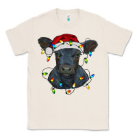 Natural christmas baby black angus calf with lights Classic Tee - RanaPortraitStore