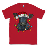 Red christmas baby black angus calf with lights Classic Tee - RanaPortraitStore