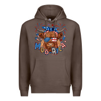 Coffee moo rica highland cow Premium Hoodie - RanaPortraitStore