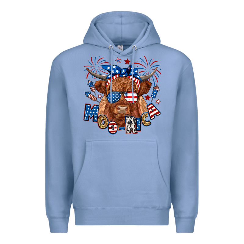 Moo Rica Highland Cow Premium Hoodie by RanaPortraitStore | Teevron