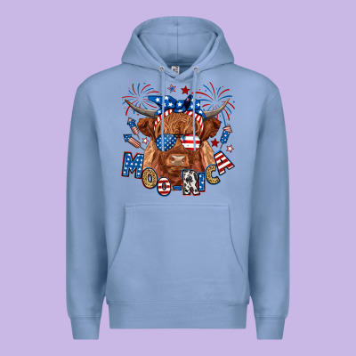 Moo Rica Highland Cow Premium Hoodie Designed By Ranaportraitstore