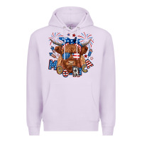 Lilac moo rica highland cow Premium Hoodie - RanaPortraitStore