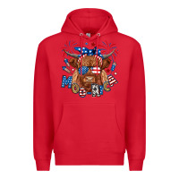 Red moo rica highland cow Premium Hoodie - RanaPortraitStore