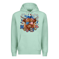 Seafoam moo rica highland cow Premium Hoodie - RanaPortraitStore