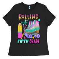 Black rolling into fifth grade Ladies Tee - BundleAndBundleShop