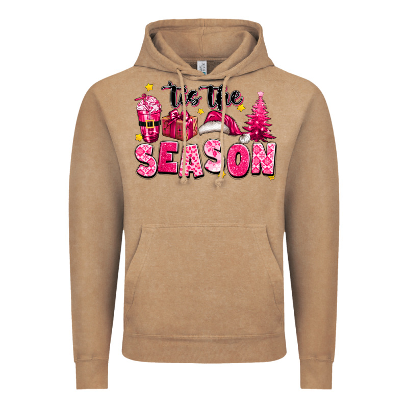 Pink 'tis The Season Christmas Vintage Hoodie by texasbilliewilder | Teevron