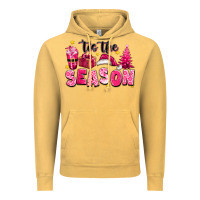Vintage Mustard Pink 'tis the season Christmas Vintage Hoodie - texasbilliewilder