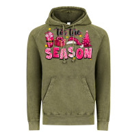 Vintage Olive Pink 'tis the season Christmas Vintage Hoodie - texasbilliewilder