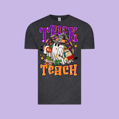 Trick Or Teach Halloween Vintage Tee Designed By Nancycooperartshop