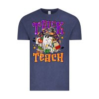Vintage Denim trick or teach halloween Vintage Tee - NancyCooperArtShop