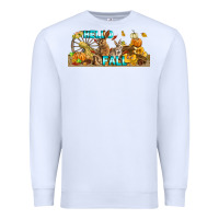 White Hello Fall Rabbit Premium Sweatshirt - LillyAllenDesigns