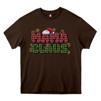 Chocolate Brown mama claus Heavy Core Tee - MaliasSmallBusiness
