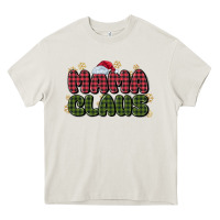 Cream mama claus Heavy Core Tee - MaliasSmallBusiness