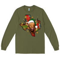 Army Green christmas texas highland cow Long Sleeve Tee - Jasminsmagicworld