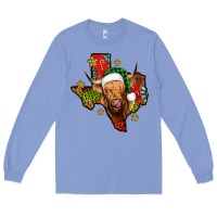 Colony Blue christmas texas highland cow Long Sleeve Tee - Jasminsmagicworld