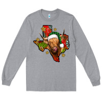 Heather Grey christmas texas highland cow Long Sleeve Tee - Jasminsmagicworld
